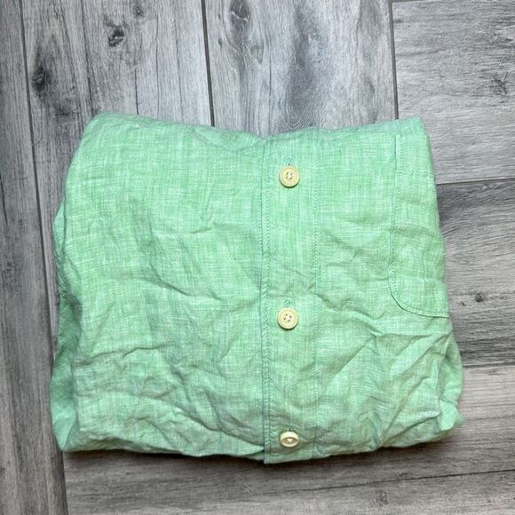 Tommy Bahama Men’s Green Long Sleeve Linen Button-Up Shirt Size Medium - Picture 1 of 10